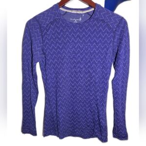 Smartwool base layer patterned NTS 250 merino wool knit crewneck long sleeve M